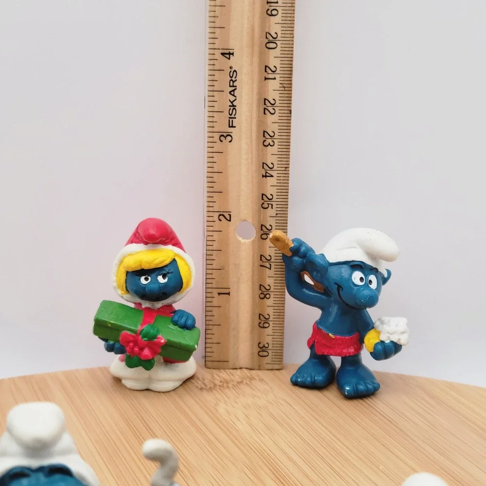 Vintage Schleich Peyo PVC Smurf Figures Lot of 19 Christmas Cowboy Sports 80s